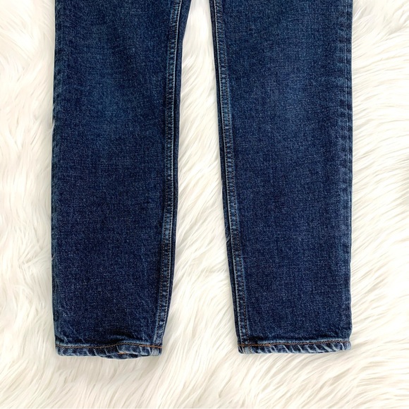 MOUSSY Plain High Rise Slim Straight Jeans in DARK BLUE SIZE 25 - Picture 9 of 11